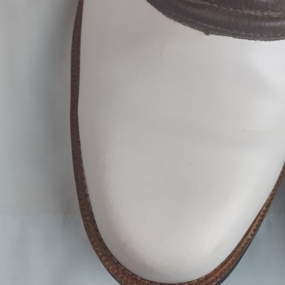 Dunlop Dry Classic Saddle Mens Leather Golf Shoes Size 9 M4750C White and Brown - Picture 9 of 16